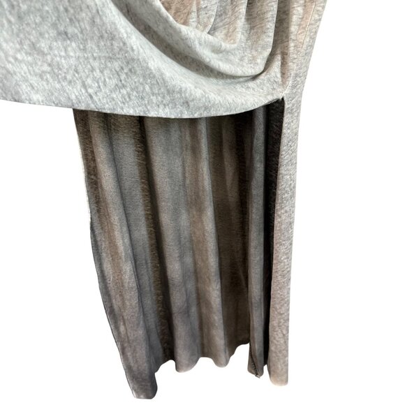 Thom Krom Heather Gray Linen Blend Short Sleeve Side Slits Midi Dress Large - Picture 5 of 8